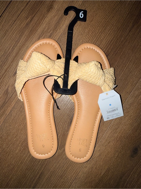Time and Tru Shoes - * NWT Sz 6 Time and Tru Women's Knot Slide Sandals *raffia*